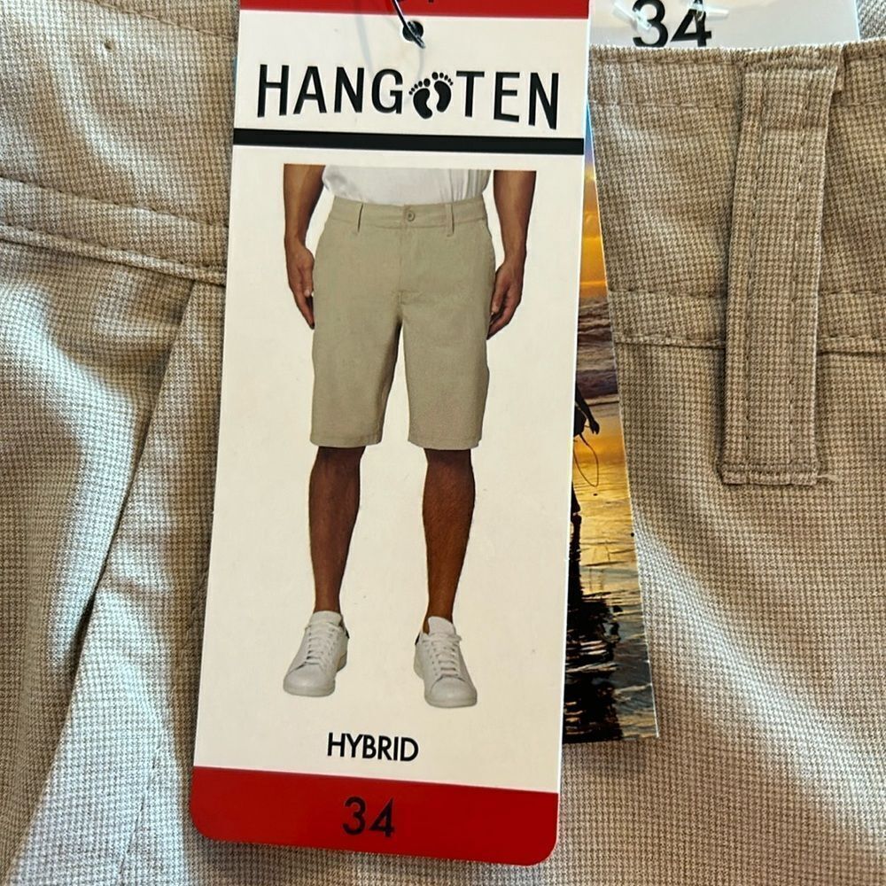 NEW Hang Ten Mens Tan Hybrid Shorts‎